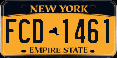 NY license plate FCD1461