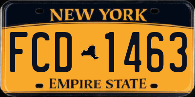 NY license plate FCD1463