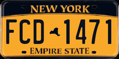 NY license plate FCD1471