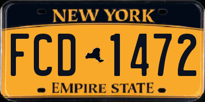 NY license plate FCD1472
