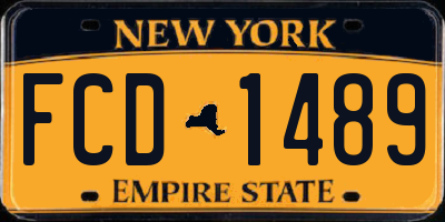 NY license plate FCD1489
