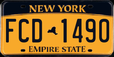 NY license plate FCD1490