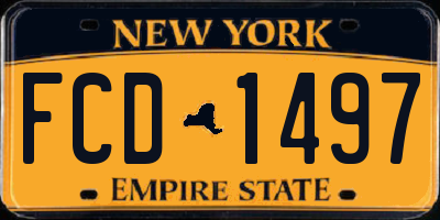 NY license plate FCD1497