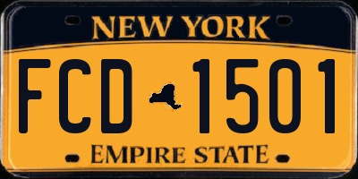 NY license plate FCD1501