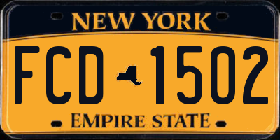 NY license plate FCD1502