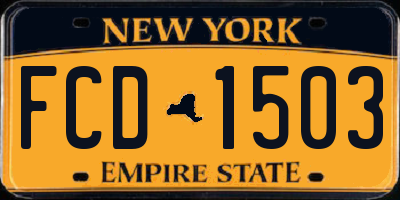 NY license plate FCD1503