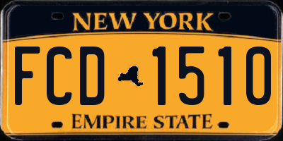 NY license plate FCD1510