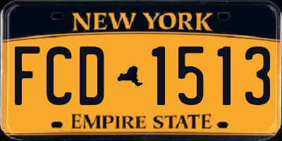 NY license plate FCD1513
