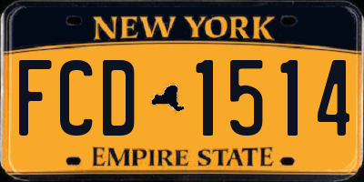 NY license plate FCD1514