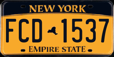 NY license plate FCD1537