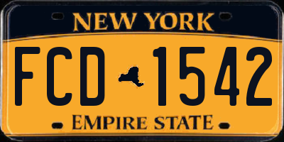 NY license plate FCD1542