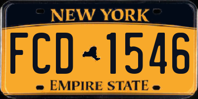 NY license plate FCD1546