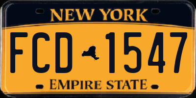 NY license plate FCD1547