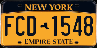 NY license plate FCD1548