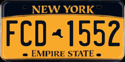 NY license plate FCD1552