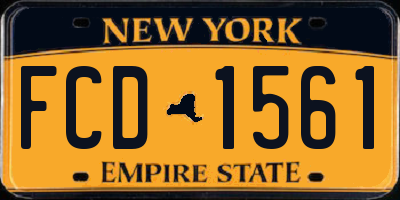 NY license plate FCD1561