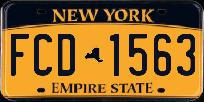 NY license plate FCD1563