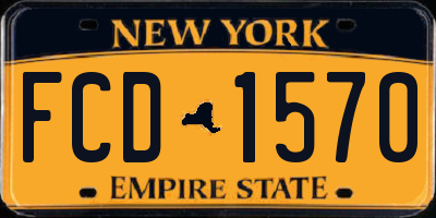 NY license plate FCD1570