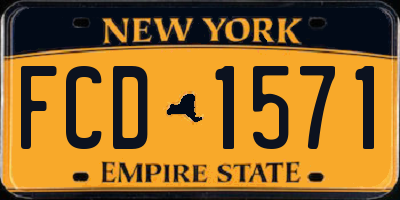 NY license plate FCD1571