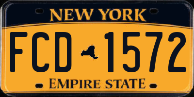 NY license plate FCD1572