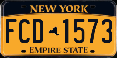 NY license plate FCD1573