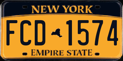 NY license plate FCD1574