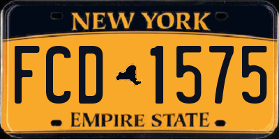 NY license plate FCD1575