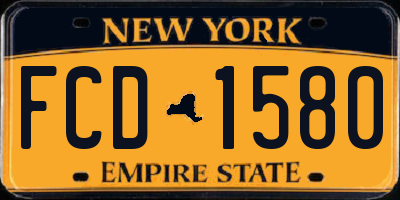 NY license plate FCD1580