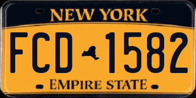NY license plate FCD1582