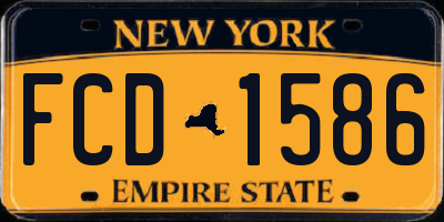 NY license plate FCD1586
