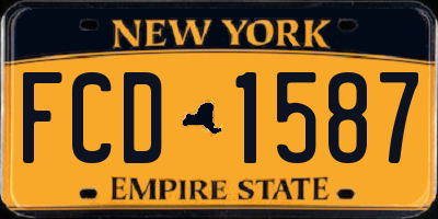 NY license plate FCD1587