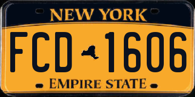 NY license plate FCD1606