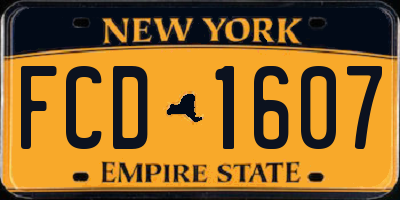 NY license plate FCD1607