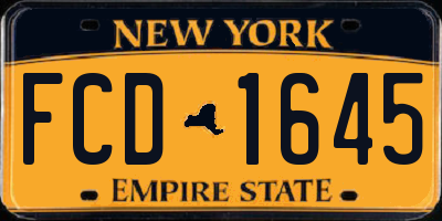 NY license plate FCD1645