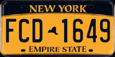 NY license plate FCD1649