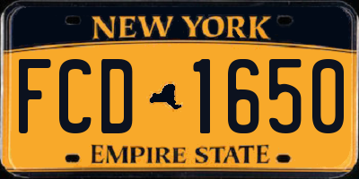 NY license plate FCD1650