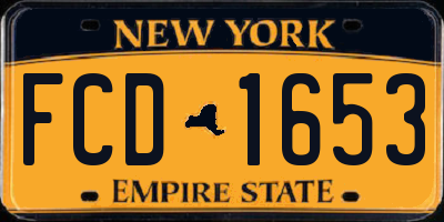 NY license plate FCD1653