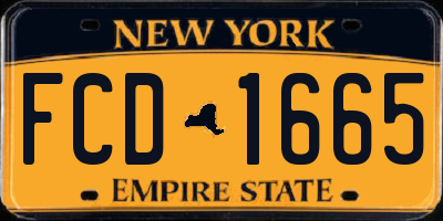 NY license plate FCD1665