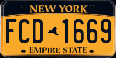 NY license plate FCD1669