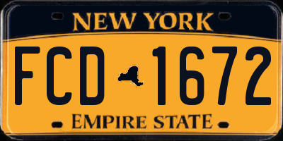 NY license plate FCD1672