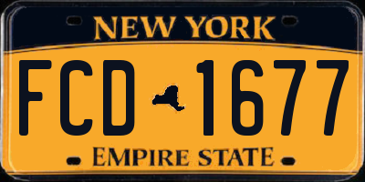 NY license plate FCD1677