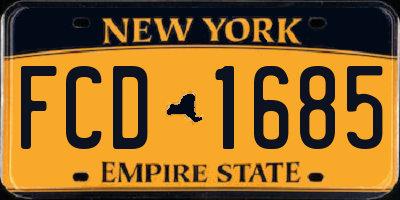 NY license plate FCD1685