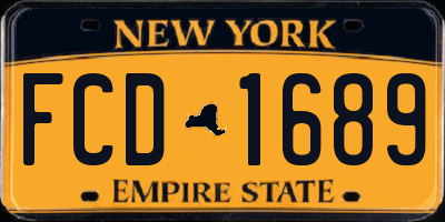 NY license plate FCD1689