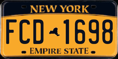 NY license plate FCD1698