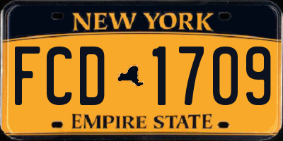 NY license plate FCD1709
