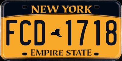NY license plate FCD1718