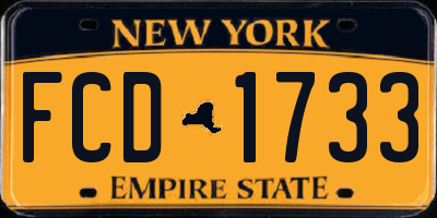 NY license plate FCD1733