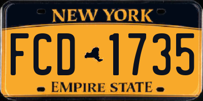NY license plate FCD1735