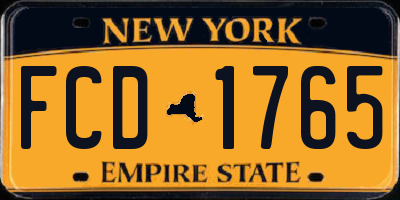 NY license plate FCD1765