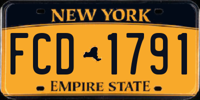 NY license plate FCD1791